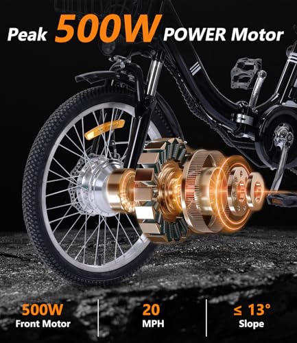 20"x4.0" Folding Fat Tire 3 Wheel Electric Trike with 48V Removable Battery P9195