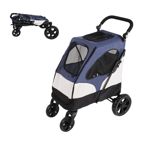 Folding Pet Stroller with Storage Bag and Adjustable Handle Z341