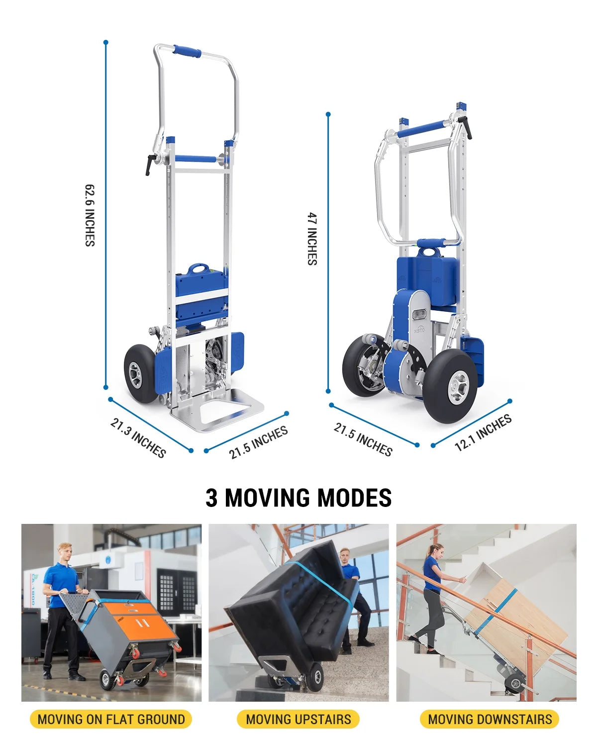 Electric Stair Climbing Hand Truck with Auto Edge Brake, 375LBS Capacity Aluminum Hand Truck F675