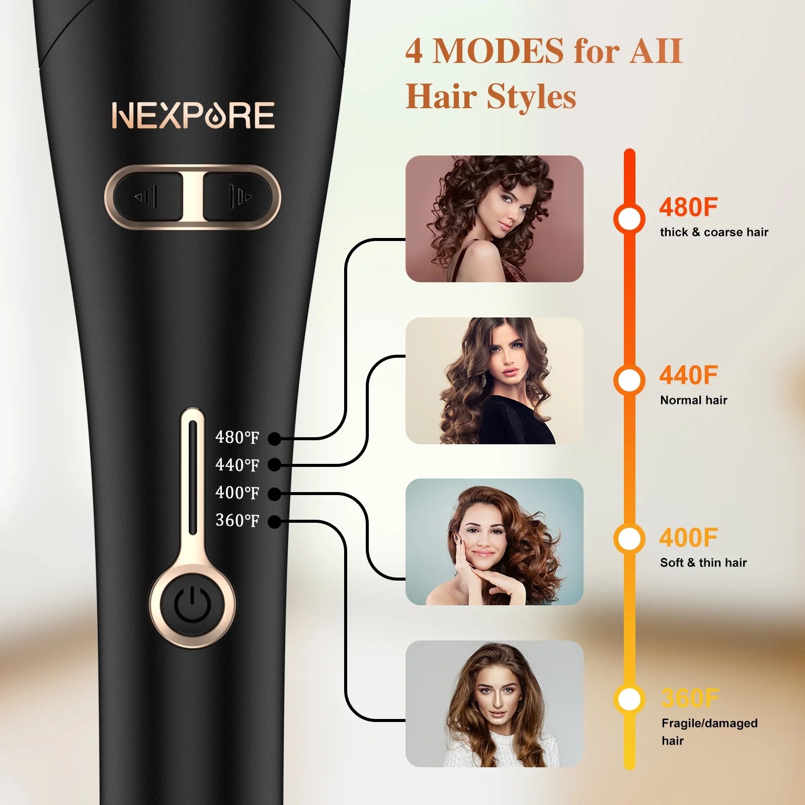Gold 1" Rotating Barrel Curling Iron P683