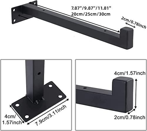 6 Pcs Black 8 Inch Industrial Iron Shelf Brackets Z531