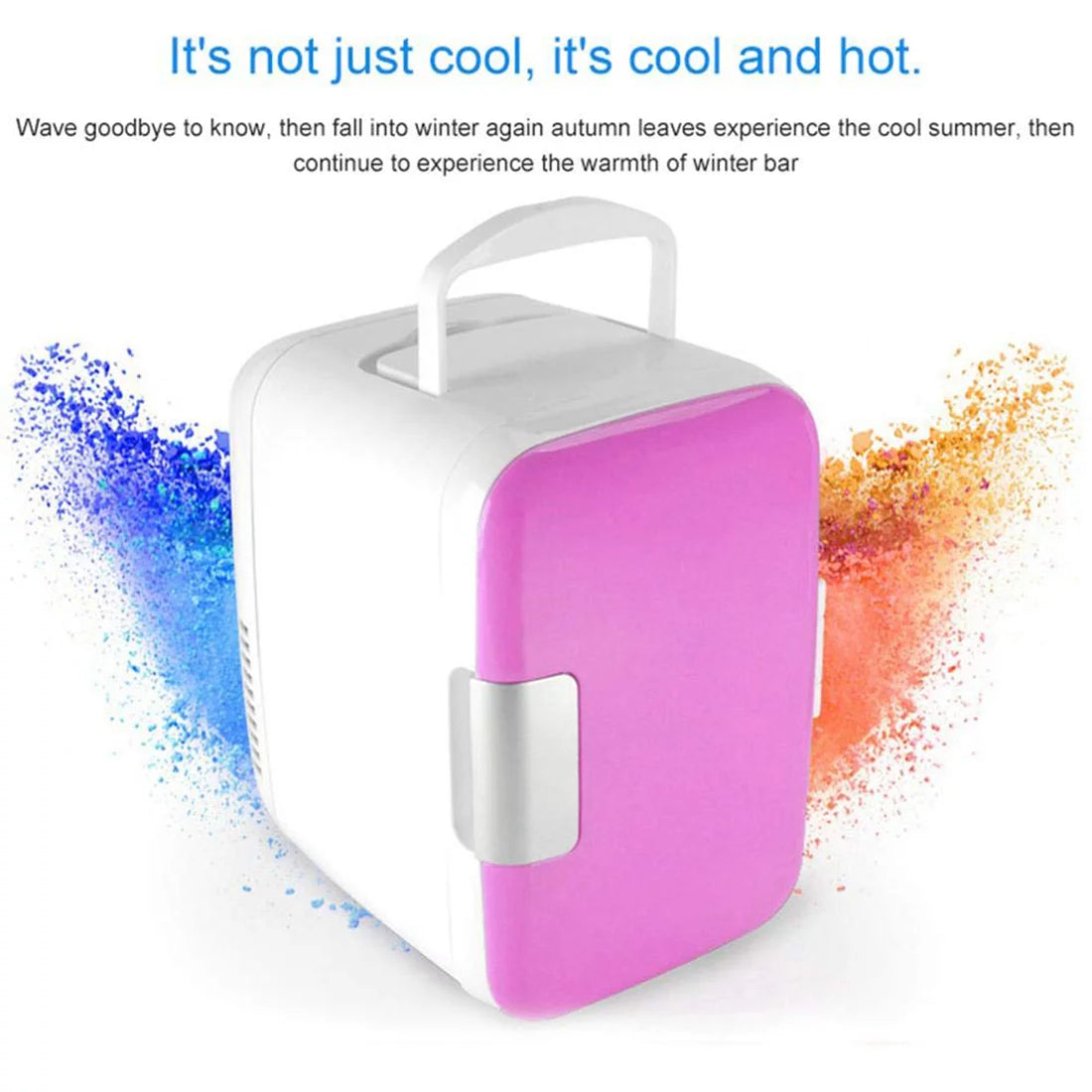 Pink Mini Car Fridge, 4L/6 Can Cooler & Warmer Personal Refrigerator W1349