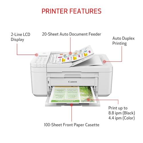 White All-in-One Wireless Printer with Auto Document Feeder F10535