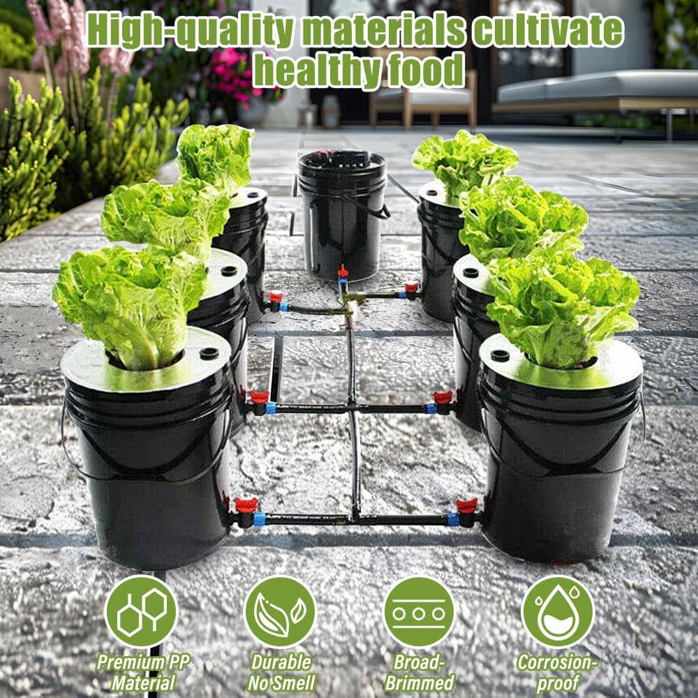 7 Bucket 5 Gallon Hydroponic Growing Kit with Pump W57950
