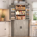 Grey 4 Door Tall Kitchen Pantry Cabinet T860