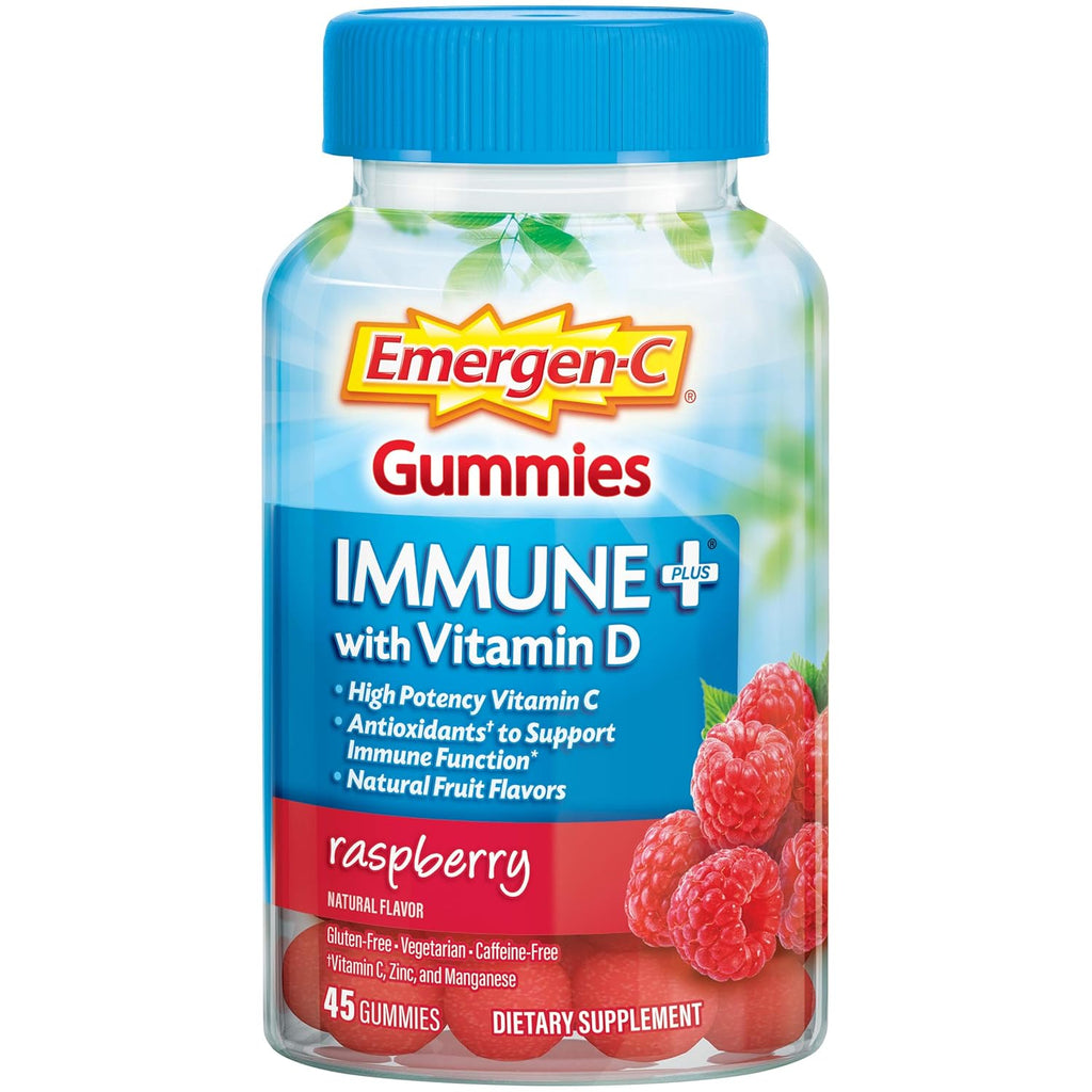 Vitamin D Plus 750 mg Vitamin C Raspberry Flavor Gummies - 45 Count L9328