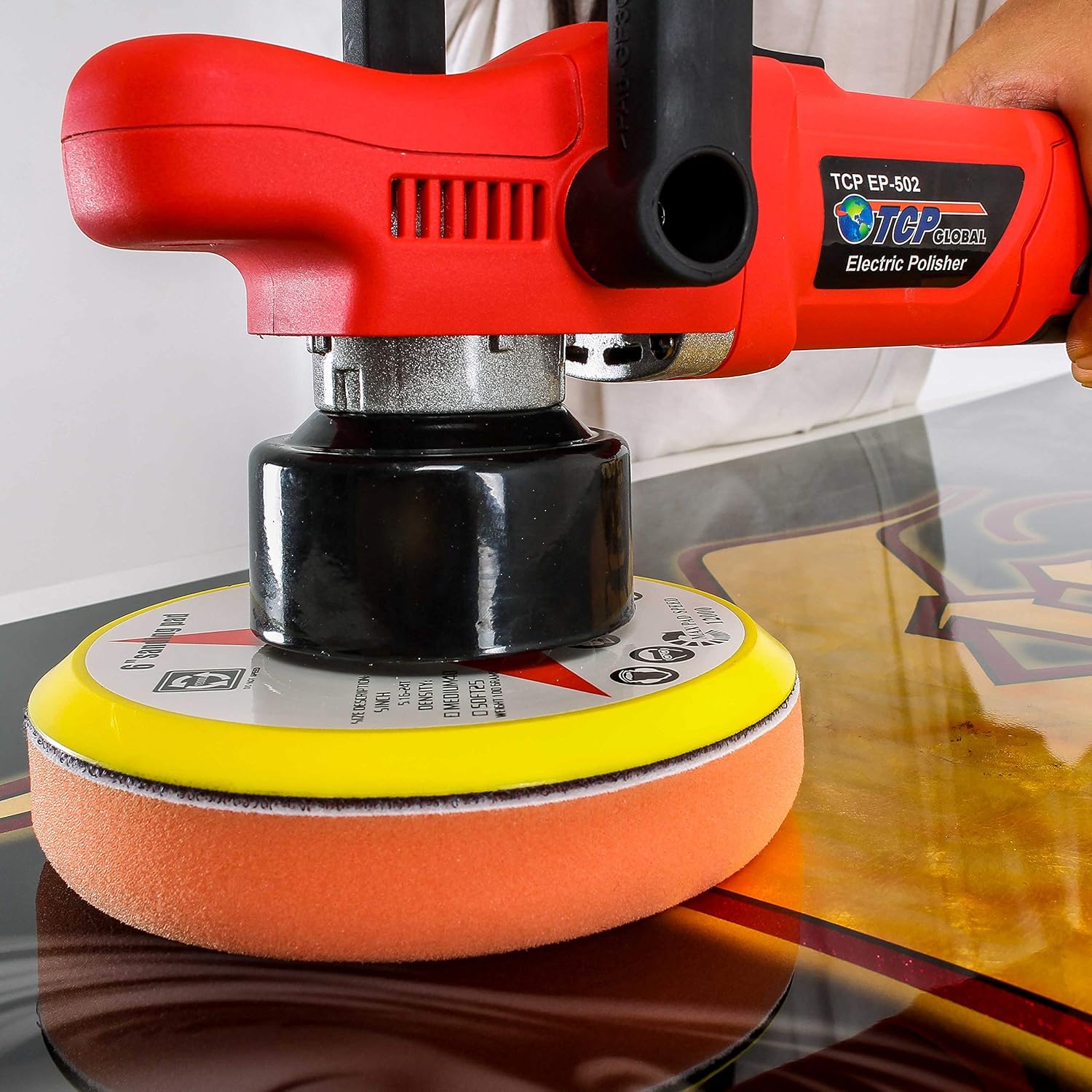 6" Variable Speed Random Orbit Dual-Action Polisher with 6 Pad Buffing and Polishing Kit F9711