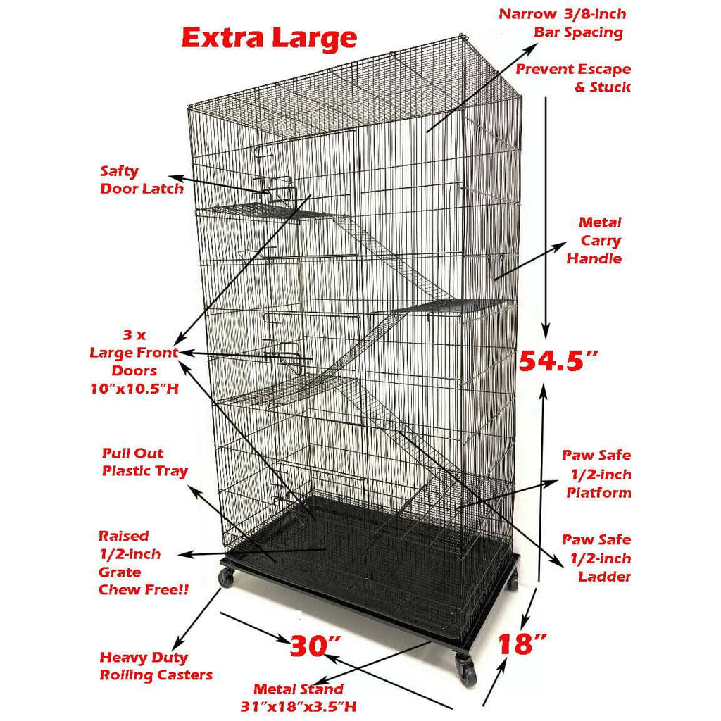 55 Extra Large Rolling Stand Cage for Ferret Chinchilla Sugar Glider Rats U55241