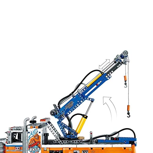 Heavy-Duty Tow Truck with Crane Building Set D81562