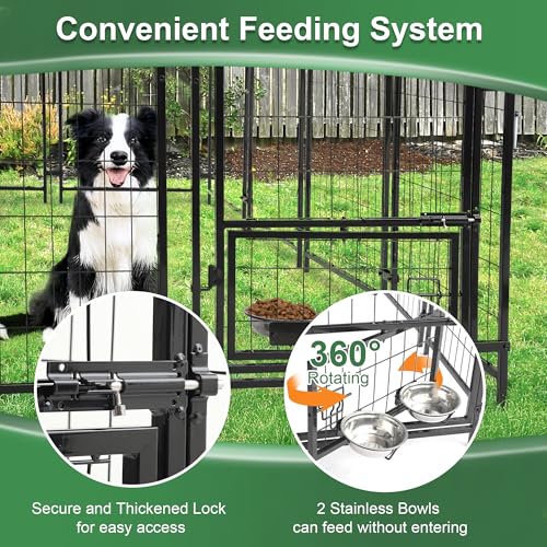 8x4x6 FT Heavy Duty Welded Wire Steel Dog Kennel with Roof N720