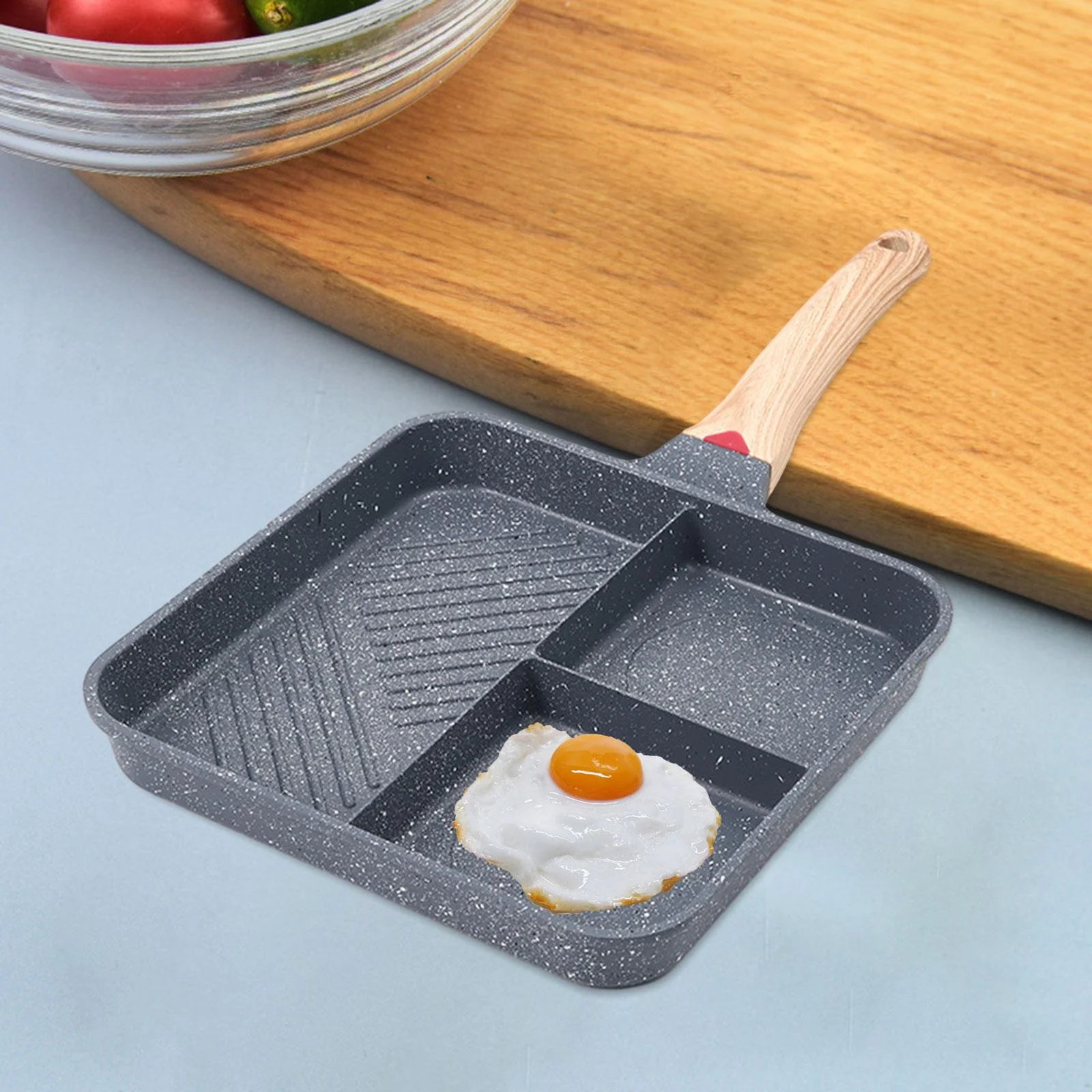 3 Section Nonstick Divided Grill Frying Pan Z10443