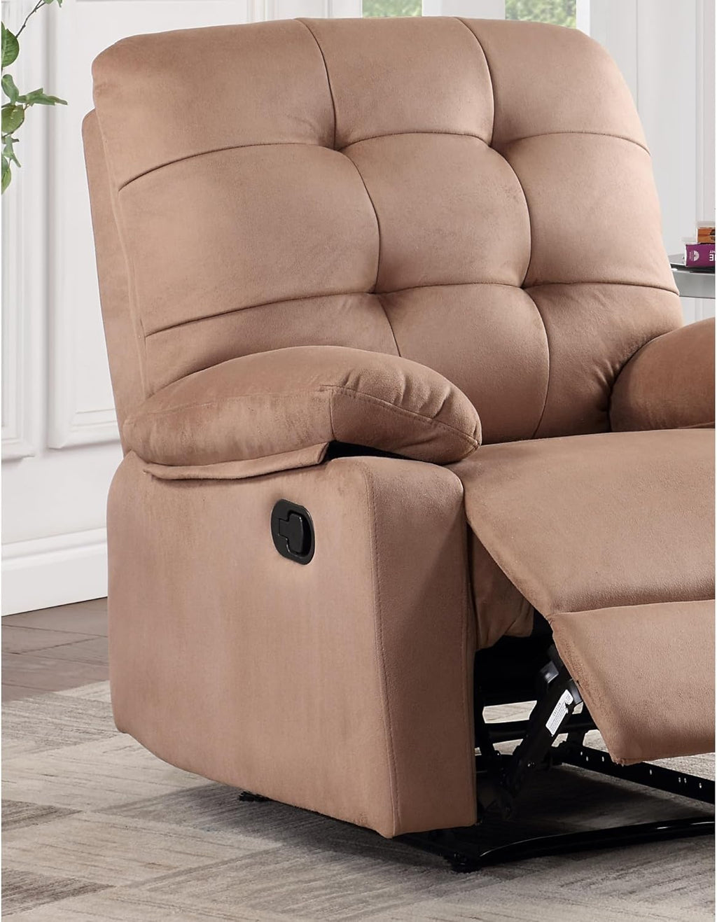 Peat Color Plush Microfiber Motion Recliner Chair N560