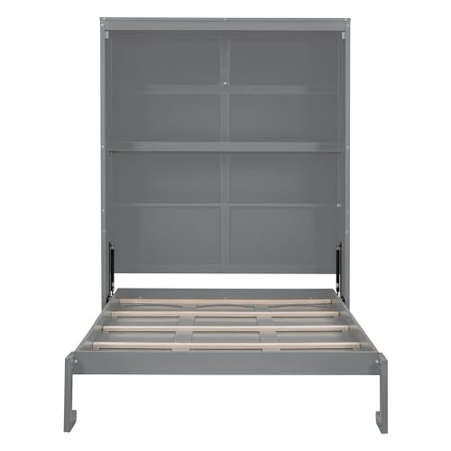 White Queen Size Murphy Bed Wall Bed with Sofa V709635
