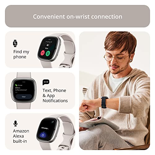 Lunar White/Platinum Advanced Health Smartwatch with ECG, SpO2, 24/7 Heart Rate and GPS V405