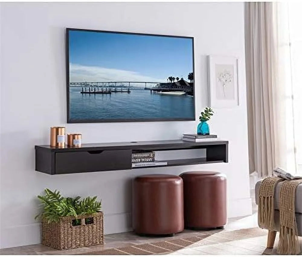 Cappuccino Wood Floating TV Stand T935568