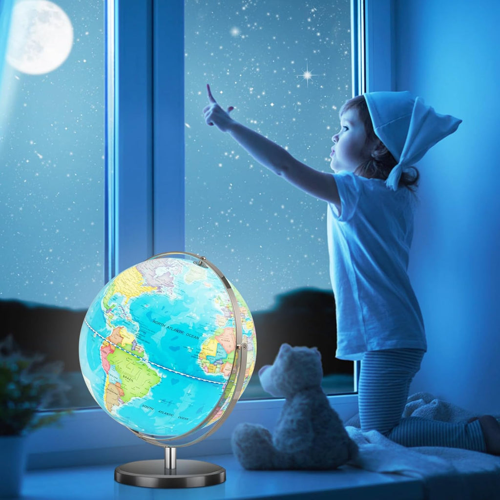 13” Desktop Geographic Globe with LED Light H65857