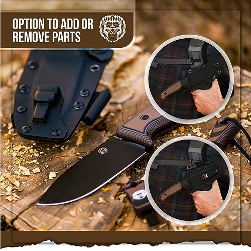 Fixed Blade Hunting Knife with Sheath, Fire Starter, G10 Scraper & Paracord V15098