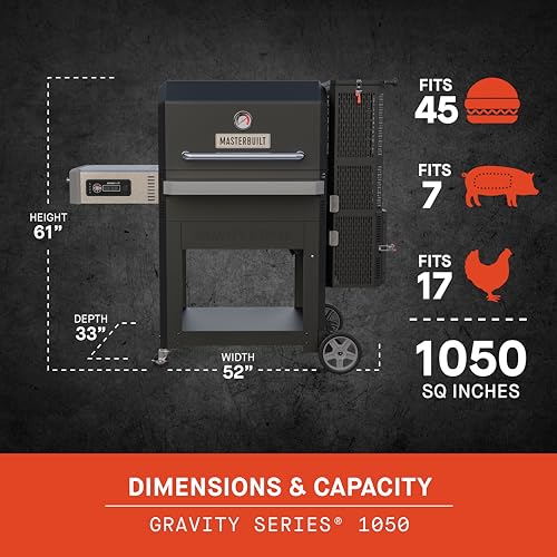 Black Digital Charcoal Grill, Griddle and Smoker with 800 Cooking Square Inches D374