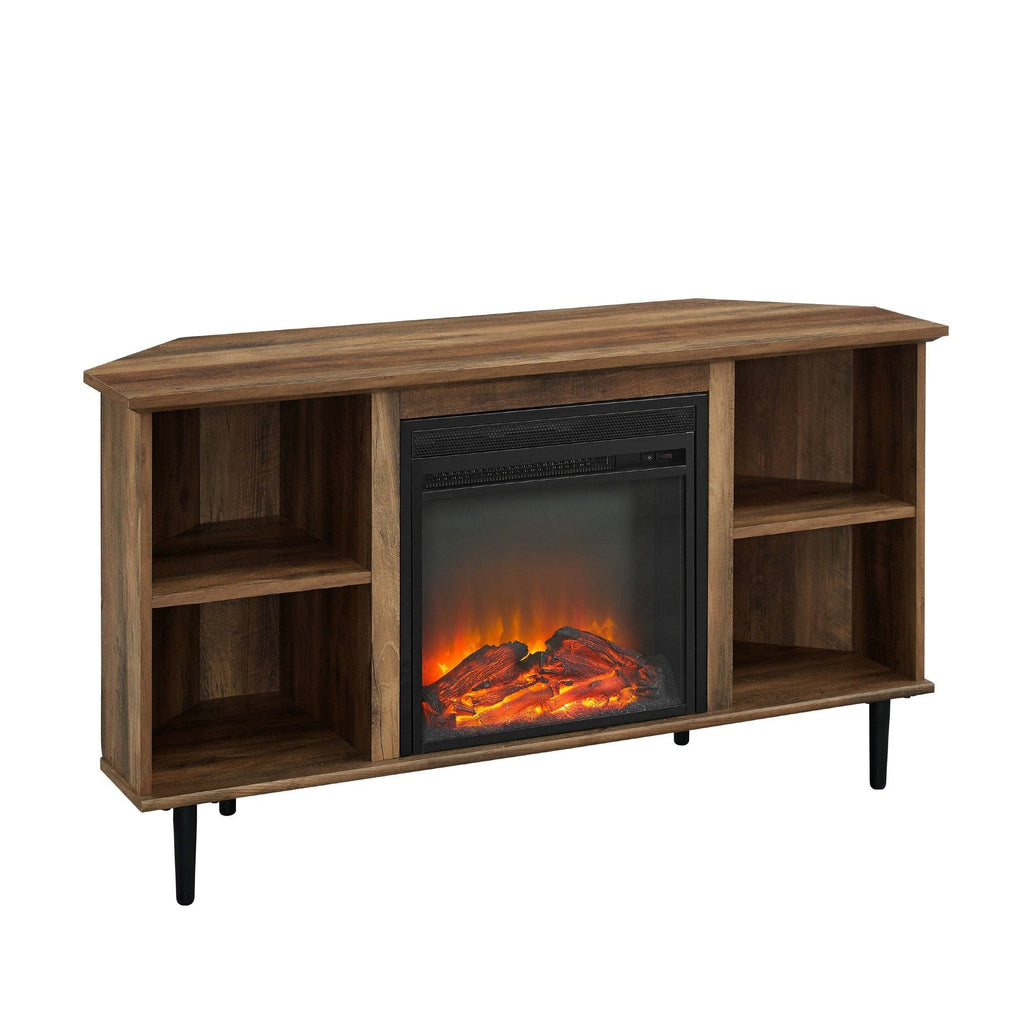 Grey Wash Corner Fireplace TV Console H49229