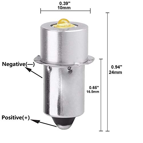LED Flashlight Bulb DC4-24V, 3W Maglight Replacement Bulbs (1 Pack) O7628
