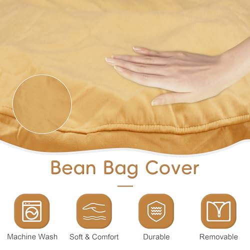 Black 4Ft Memory Foam Bean Bag Chair with Microfiber Cover P4831