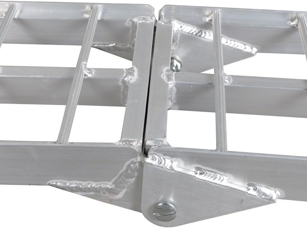 7.5ft 2Pcs Aluminum Folding Ramps with Support Legs & Load Straps I1928
