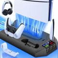 White PS5 Cooling Station with Controller Charging Station and Cooler Fan N447198