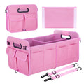 Beige 66L Waterproof Collapsible Car Trunk Organizer with 9 Pockets C9543