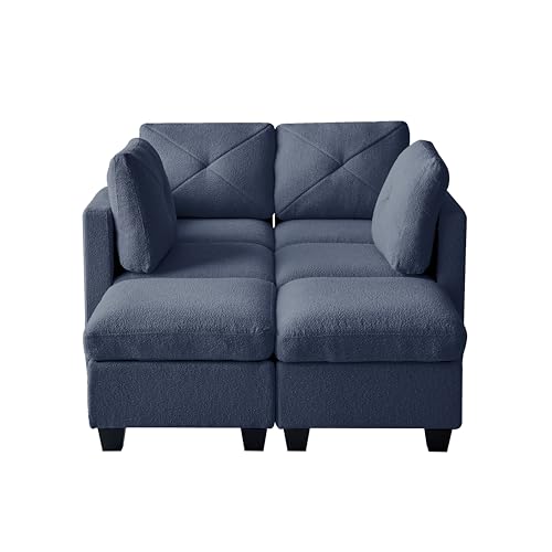Modular Sectional Sofa, Boucle Fabric U Shaped Couch with Storage, 6 Seat K176084