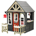 Wooden Playhouse with Working Doorbell, Fence, Kitchen and Pet Door M721348