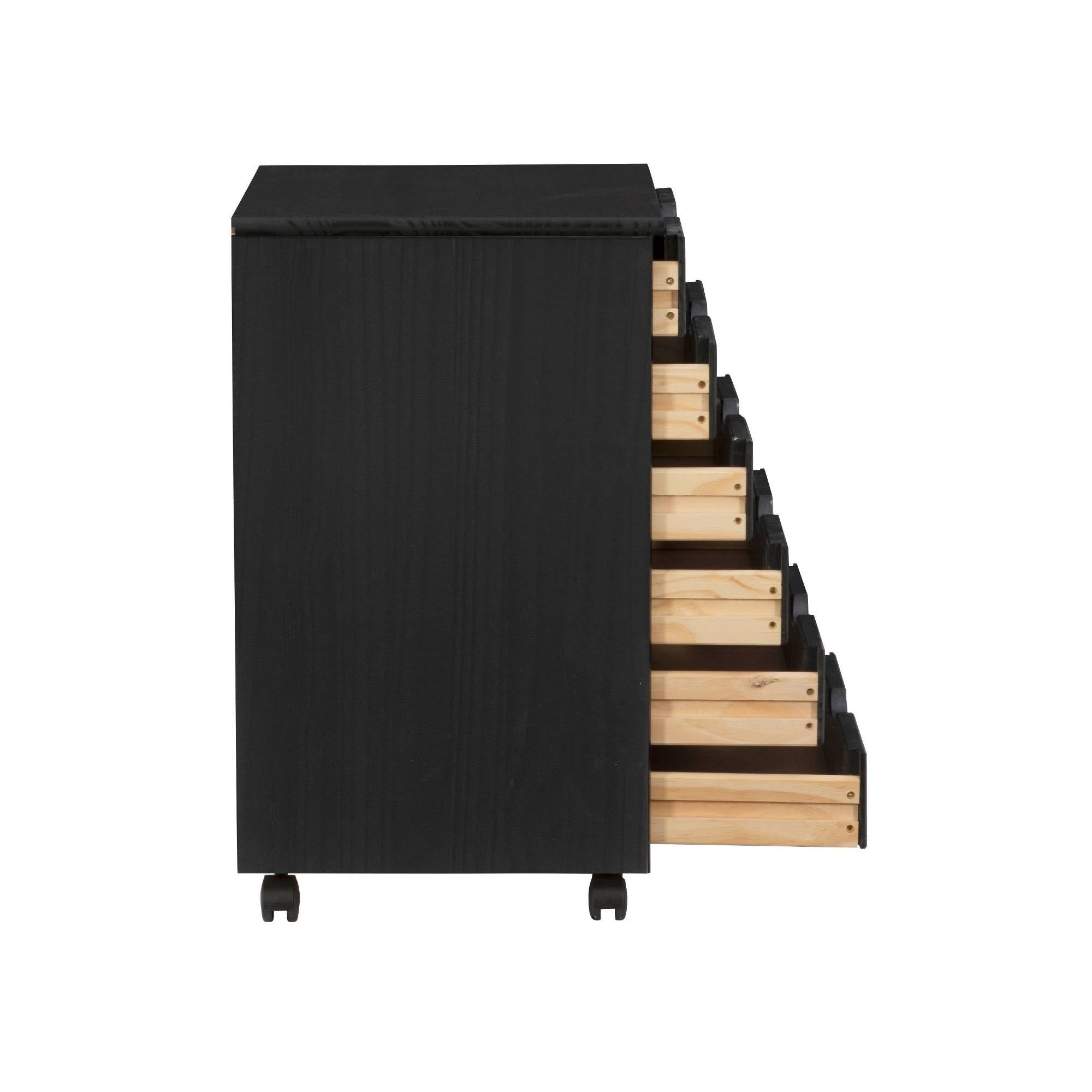 Black 6-Drawer Rolling Storage Cart H378