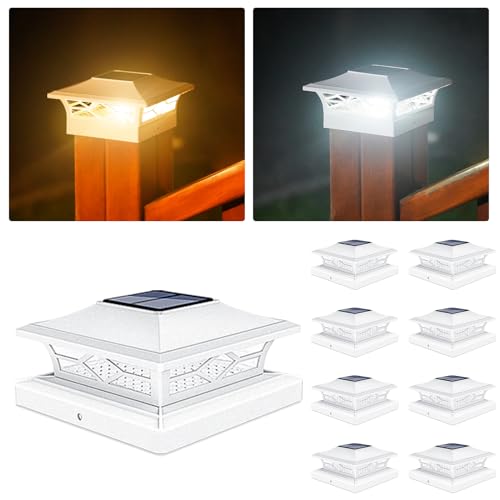 4-Pack Solar Post Cap Lights for 4x4 Vinyl Fence Deck N716