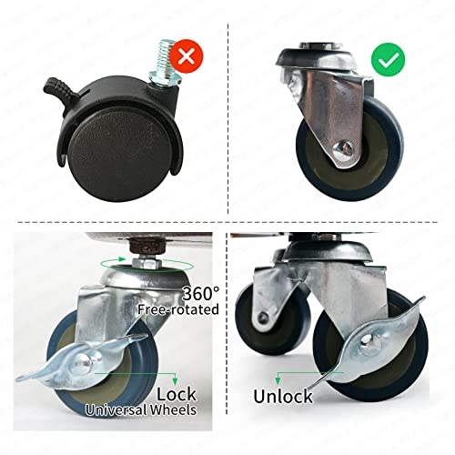 20" 2Pack Metal Plant Caddy with Wheels Lockable Casters G284