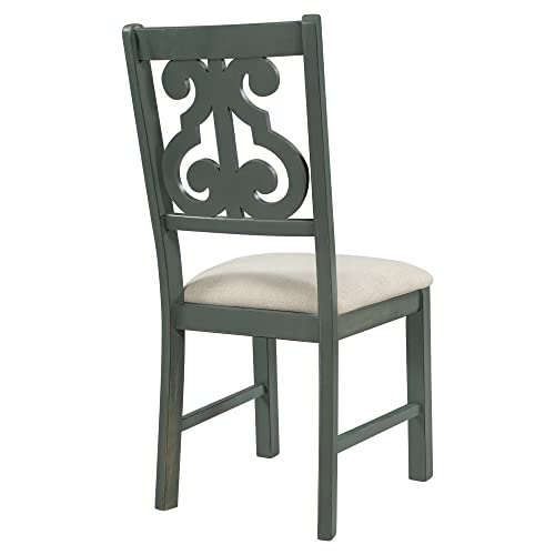 6-Piece Dining Set with Rectangular Table and 4 Fabric Upholstered Chairs and Bench J48915