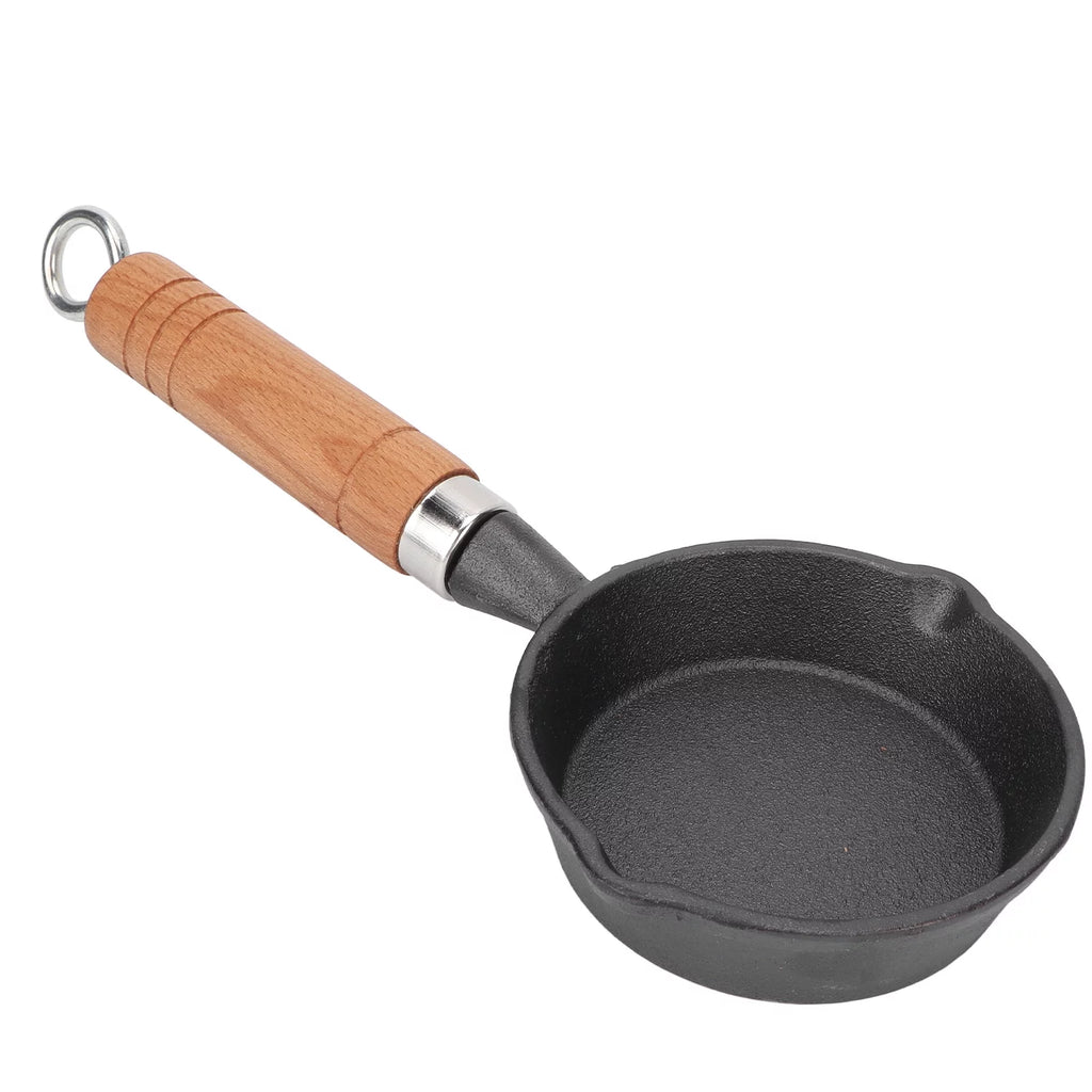10CM Cast Iron Pan with Wood Handle N800