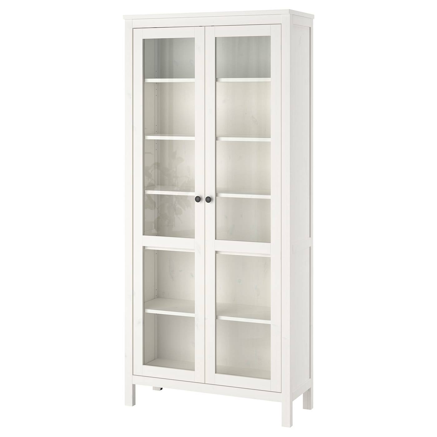 White Stain Glass-Door Cabinet H166743