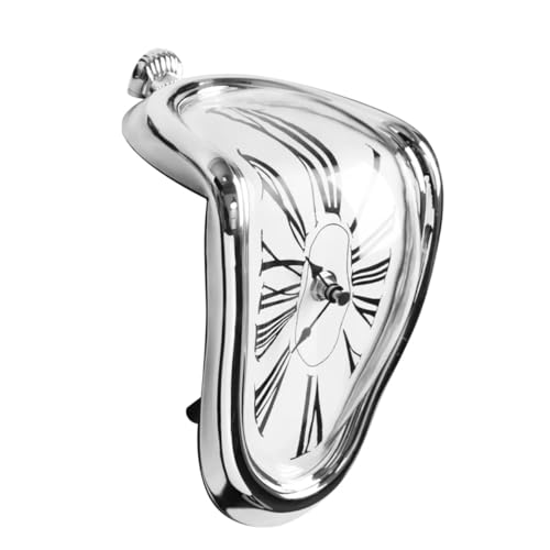 Silver Melted Clock C333879