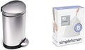 6 litre semi-round step can fingerprint-proof brushed stainless steel O261