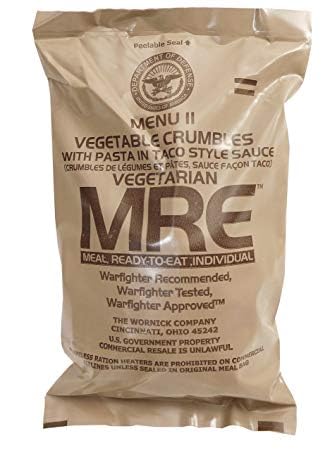 6 Packs Vegetarian Meal Ready to Eat Field Ration Survival Food D936411
