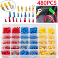 480 Pcs Insulated Electrical Terminals Crimp Box Kit S703
