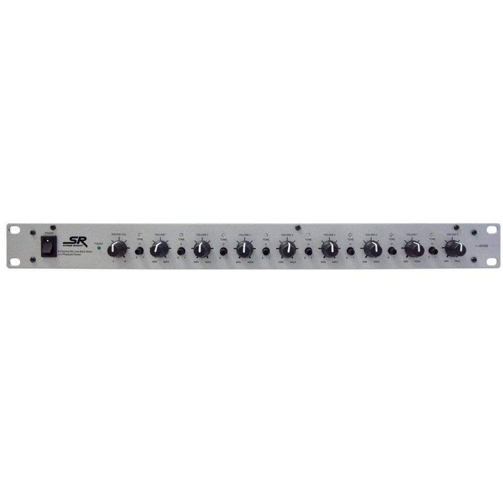 8-Channel 1U Rack Mixer with Phantom Power B742