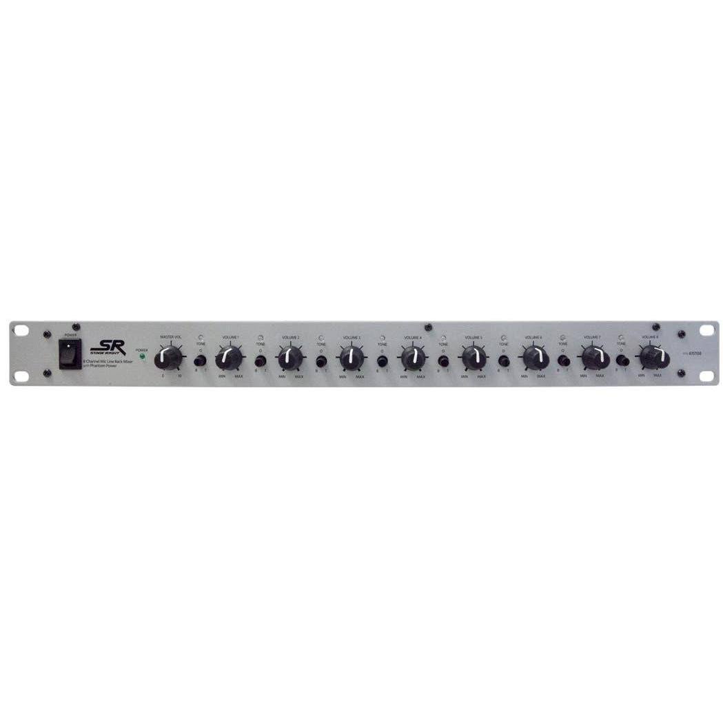 8-Channel 1U Rack Mixer with Phantom Power B742