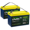 12V 100Ah 1280WH 100A BMS Lifepo4 Lithium Battery (2 pack) M72485
