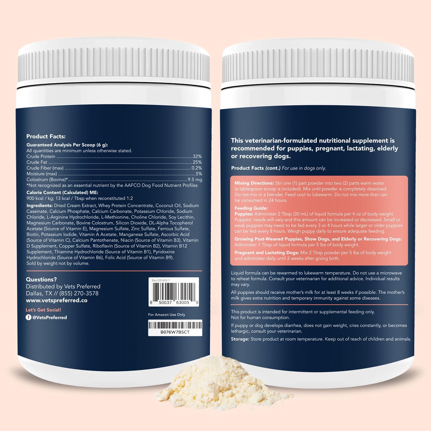 Puppy Milk Replacement Formula Powder Supplement - 12 Oz Z64085