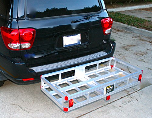 Aluminum Cargo Carrier with High Side Rails, 500-lb Load Capacity, Grey, 49" x 22.5" S4919