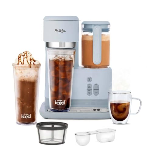 Gray 3-in-1 Single-Serve Coffee Maker & Blender with Reusable Filter, 2 Tumblers, Lids and Straws X2564