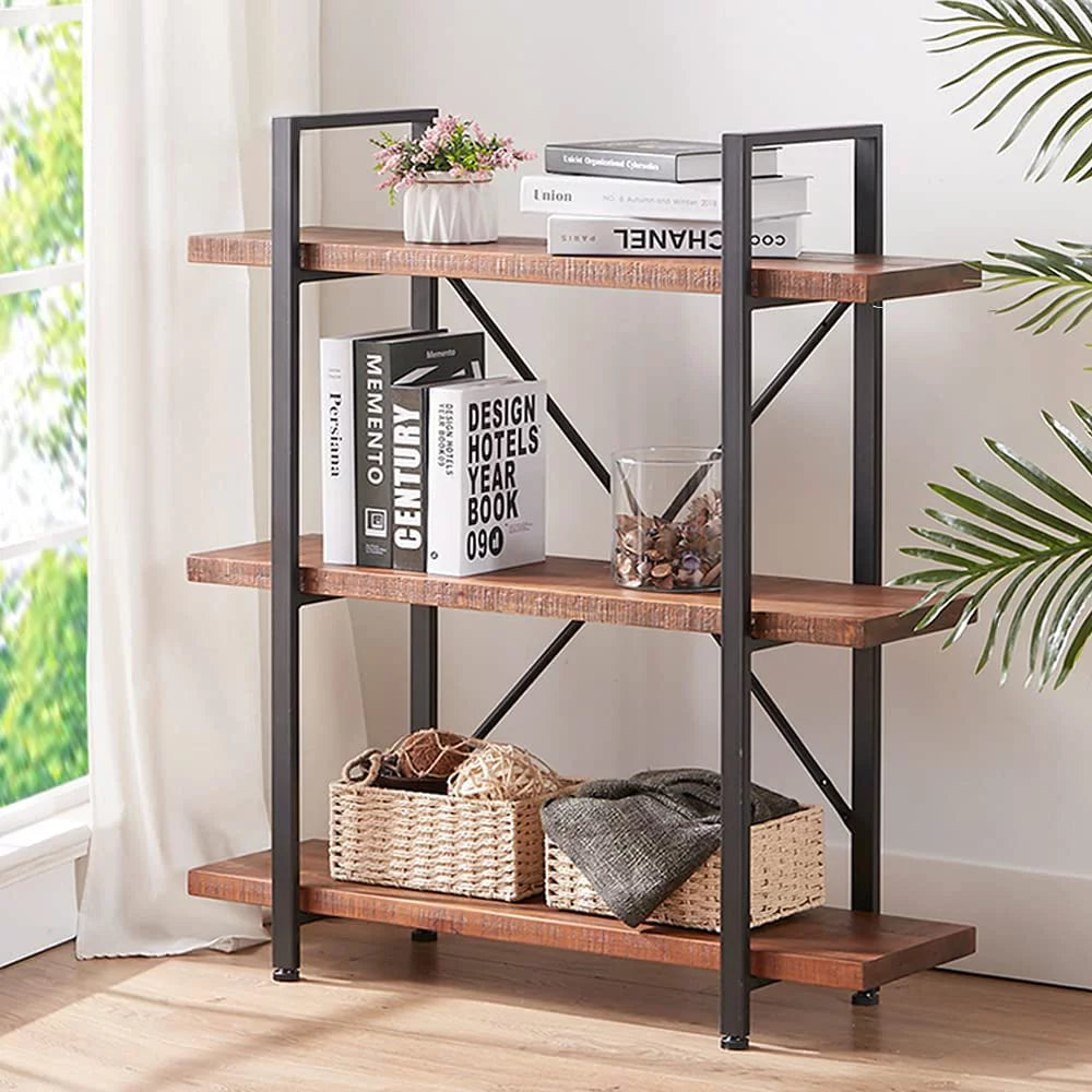 4 Tier Natural Real Wood Bookshelf I84392