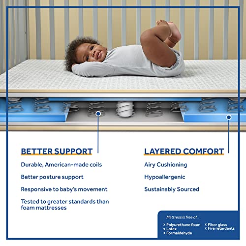 52x28" Waterproof Crib Mattress with 204 Steel Coils T8281