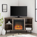 Grey Wash Corner Fireplace TV Console H49229