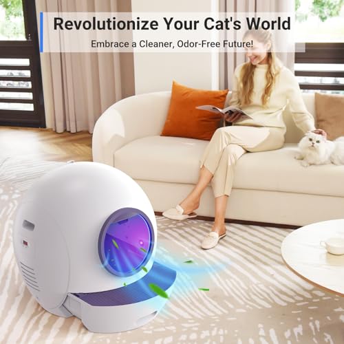 Self Cleaning Automatic Cat Litter Box 60L White T67881